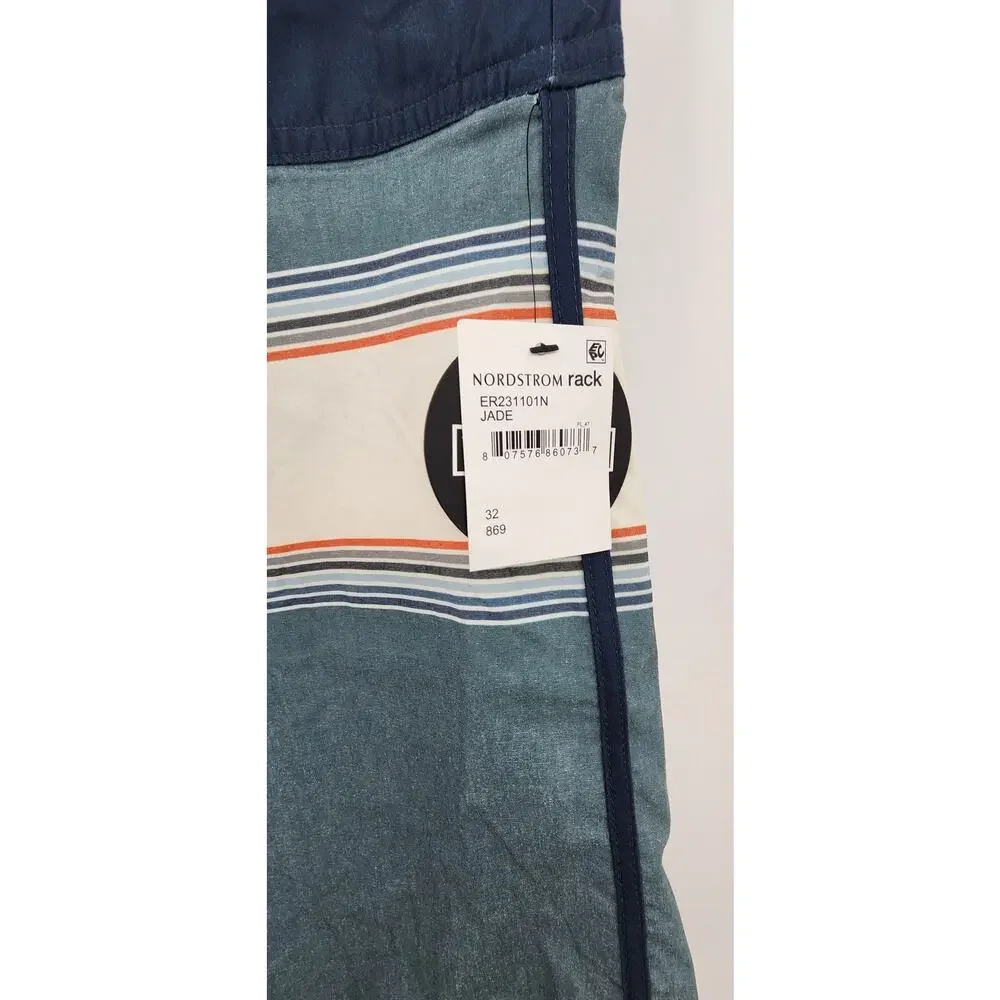 New NWT Men's Ezekiel Wetlands Board Shorts Jade Swim Trunks Unlined Size 32‎